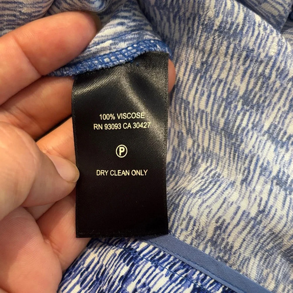 NIC+ZOE Blue and White Patterned Wide Leg Pants - Picture 6 of 7